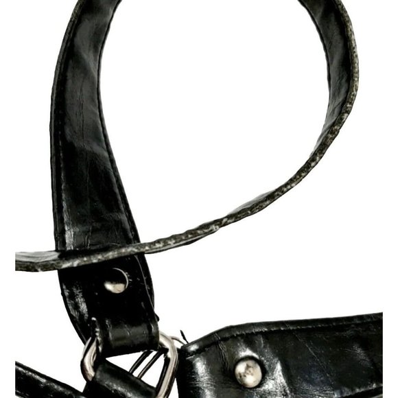 LA DIVA for Town Shoes BLACK LEATHER PURSE - Picture 6 of 9